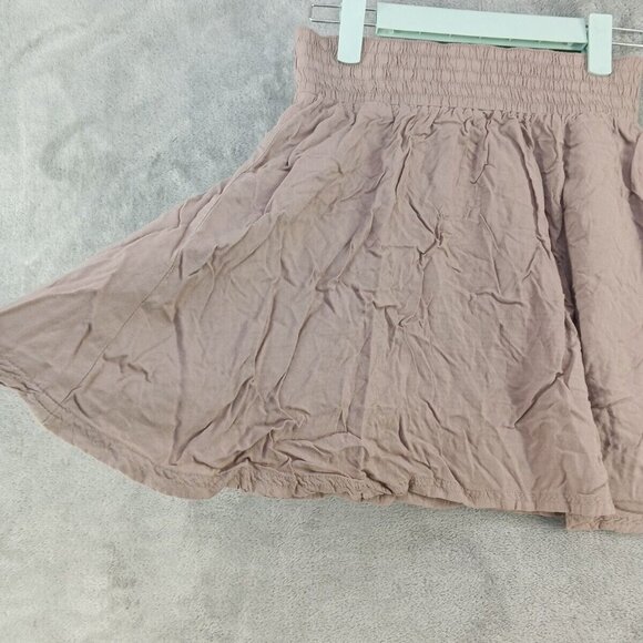100% Rayon Short A-Line Skirt Size XS (W26) Casual Office Solid Taupe - Picture 5 of 9